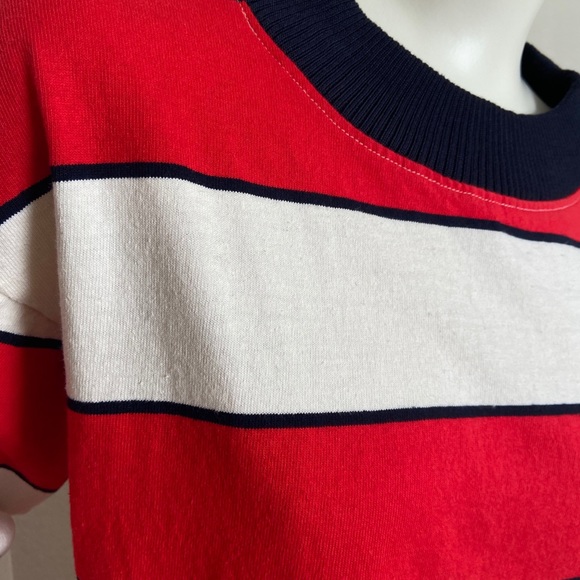 Anthropologie Moon River Red and Wht  Stripe top M - Picture 6 of 9